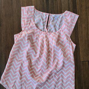 Candie's Pink Zig Zag Cap Sleeve Blouse